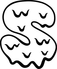 Happy Halloween Melted Dripping Alphabet S