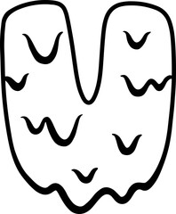 Happy Halloween Melted Dripping Alphabet U