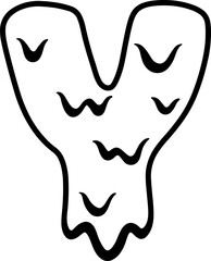 Happy Halloween Melted Dripping Alphabet Y