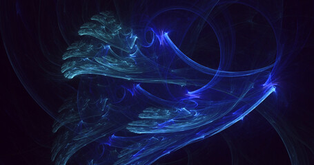3D rendering abstract fractal light background