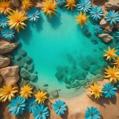 Fototapeta na wymiar abstract beach theme background featuring turquoise water