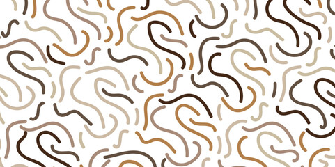 Abstract curvy lines seamless pattern. Simple vector background