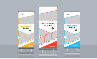 Vector  restaurant menu food menu food roll up banner design for restaurant