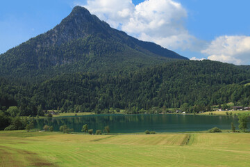Fototapeta na wymiar Beautiful view at Thiersee lake in Tyrol - Austria
