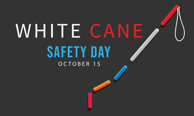 World white cane safety day. background, banner, card, poster, template. Vector illustration.