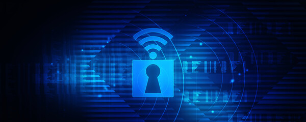 Obraz premium 2d illustration WIFI symbol with lock