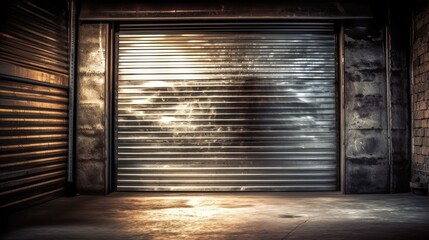 A captivating texture of a metal garage door