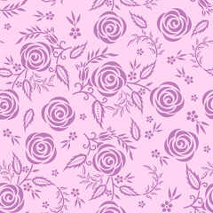 Fototapeta na wymiar Seamless abstract rose flower pattern