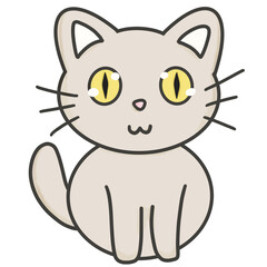 Cute cat outline and color, Cat's day, emoji