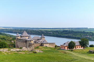 Fototapeta na wymiar View of Khotyn Castle. Tourist attraction.