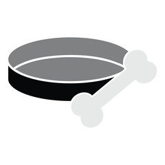 Pet food plate icon silhouette design illustration isolated