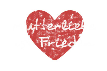 Digital png illustration of red heart and text on transparent background