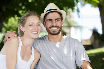 Fototapeta premium beautiful young couple in the parc