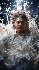 Fototapeta premium portrait of person in water