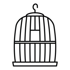Bird cage icon silhouette design illustration isolated