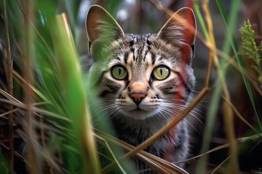 a cat in the forest