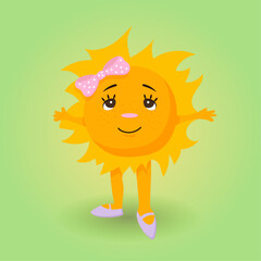 the sun smiles with a bow