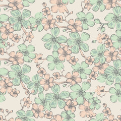 Floral Seamless pattern background.