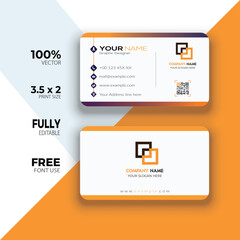 Modern business card design with background