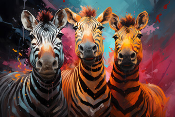 Fototapety  zebra colourful