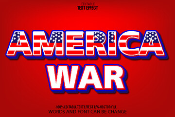 Naklejka premium America War Editable Text Effect 3D Cartoon Style