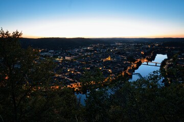 Vue de la belle ville Quercynoise et Lotoise de Cahors de Nuit