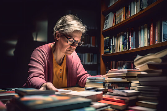 A librarian organizing books. Generative AI