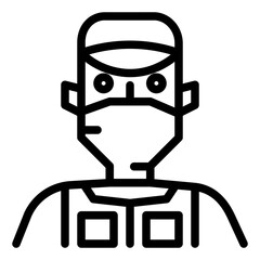 Fisherman line icon