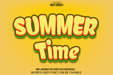 Summer Time Editable Text Effect 3D Cartoon Style