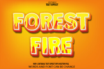 Forest Fire Editable Text Effect 3D Cartoon Style