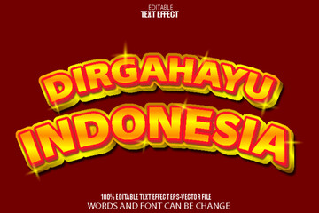 Dirgahayu Indonesia Editable Text Effect 3D Flat Gradient Style