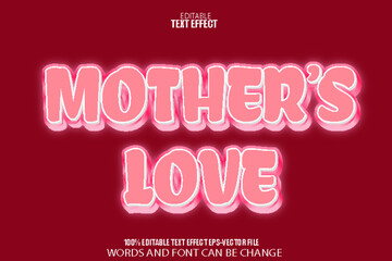 Mother's Love Editable Text Effect 3D Modern Style