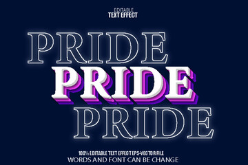 Pride Editable Text Effect 3D Flat Gradient Style