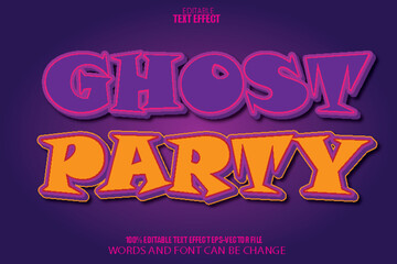 Naklejka na ściany i meble Ghost Party Editable Text Effect 3D Cartoon Style