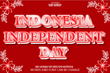 Indonesia Independent Day Editable Text Effect 3D Modern Style