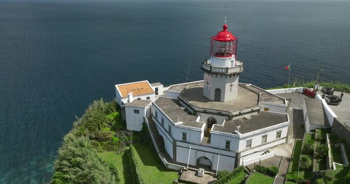 Arnel lighthouse aerial Sao Miguel Azores