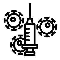Syringe line icon