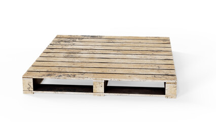 3d render of wooden pallets over a white background