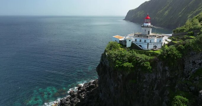 Arnel lighthouse aerial Sao Miguel Azores
