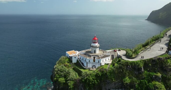 Arnel lighthouse aerial Sao Miguel Azores