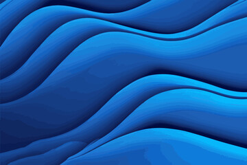 Dark blue paper waves abstract banner design Elegant wavy vector background.