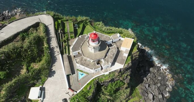Arnel lighthouse aerial Sao Miguel Azores