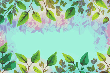 Hand Drawn Spring Leaves Background stock illustration