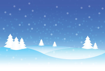 Fototapeta na wymiar Snowflakes and winter background, winter landscape, christmas tree. 