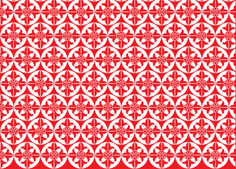 Vector Seamless elegant damask pattern. Red and white. Tender design for gift wrappers, wallpaper, wrapping paper