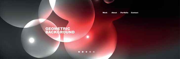 Neon glowing bubbles, circles magic energy space light concept, abstract background wallpaper design