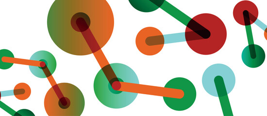 Abstract background. Round dots connected by lines. Trendy techno business template for wallpaper, banner, background or landing