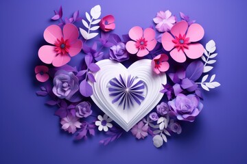 Romantic Blossoms: Pink and Purple Flowers Expressing Love