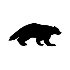 Black and white greyscale badger animal beast cutout lines. Nordic forest animal carnivore