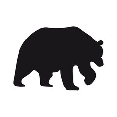 Black and white greyscale bear animal beast cutout lines. Nordic forest animal carnivore